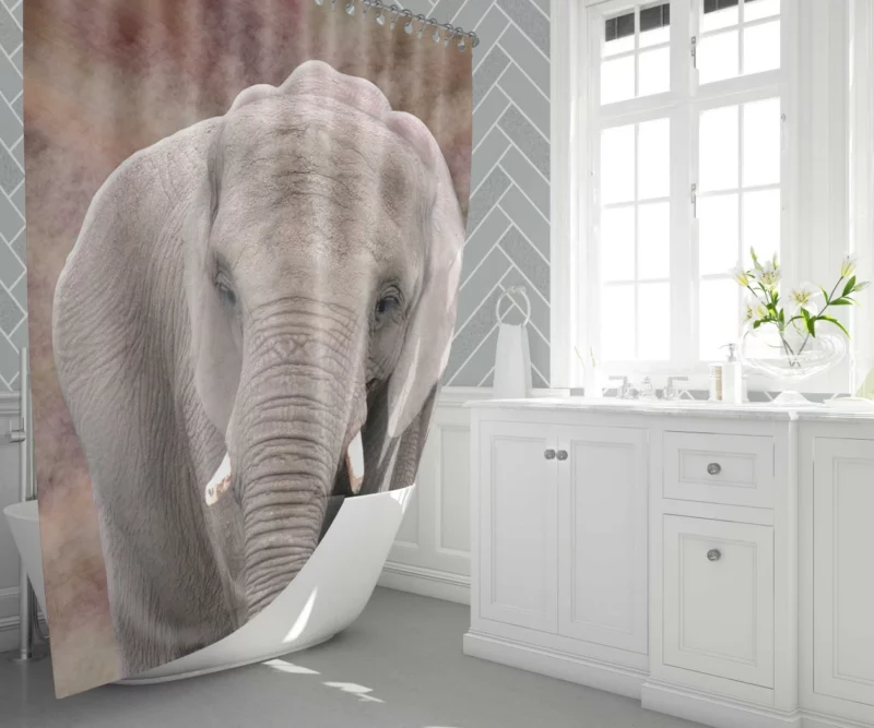 3D Elephant Majestic African Beauty Shower Curtain 1