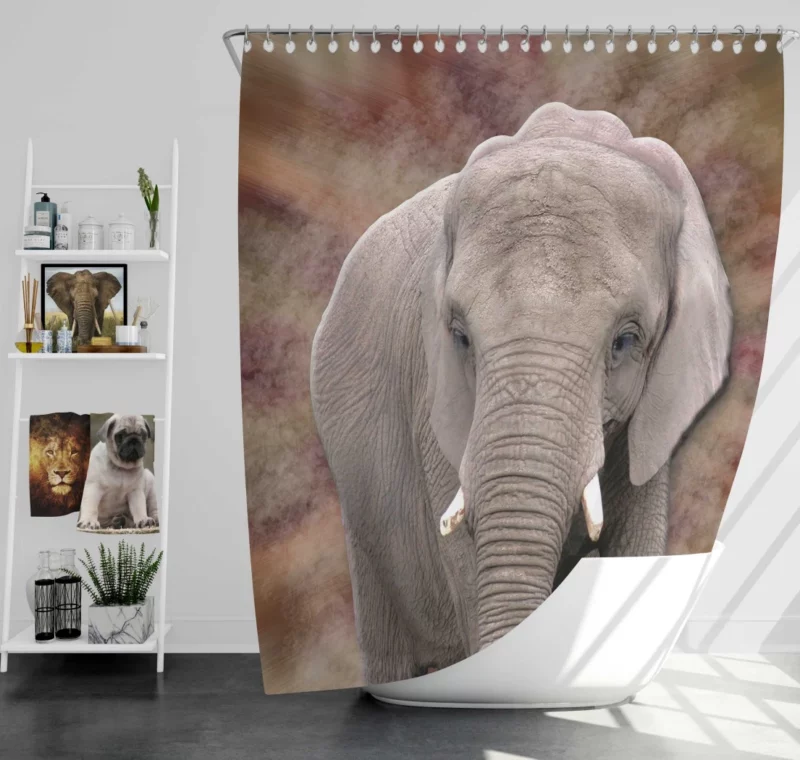 3D Elephant Majestic African Beauty Shower Curtain