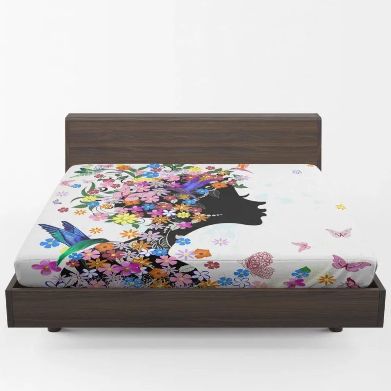 Abstract Floral Vector Nature Beauty Fitted Sheet