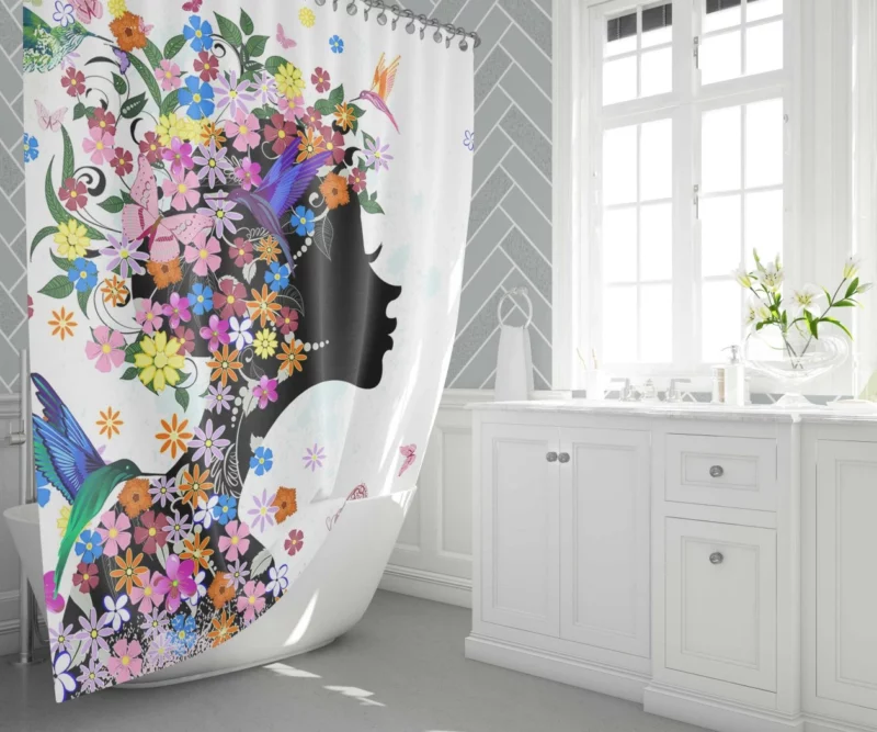 Abstract Floral Vector Nature Beauty Shower Curtain 1