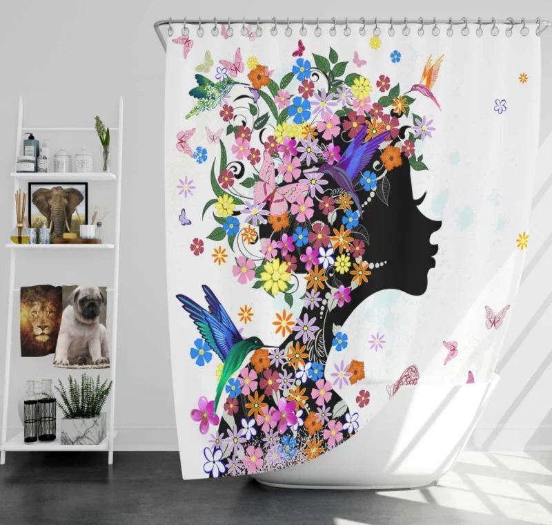 Abstract Floral Vector Nature Beauty Shower Curtain