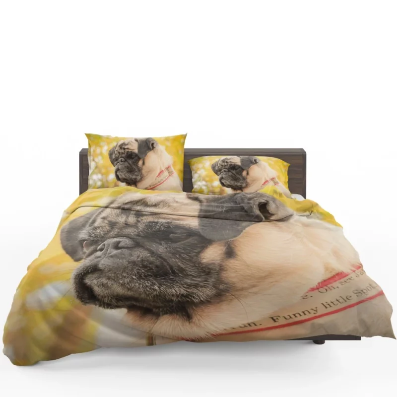 Adorable Pug Portrait Bedding Set