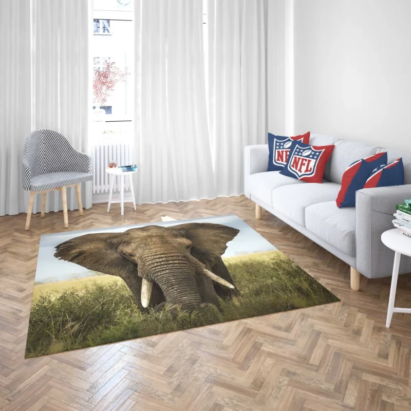 African Bush Elephant Grazing Serenity Rug 2