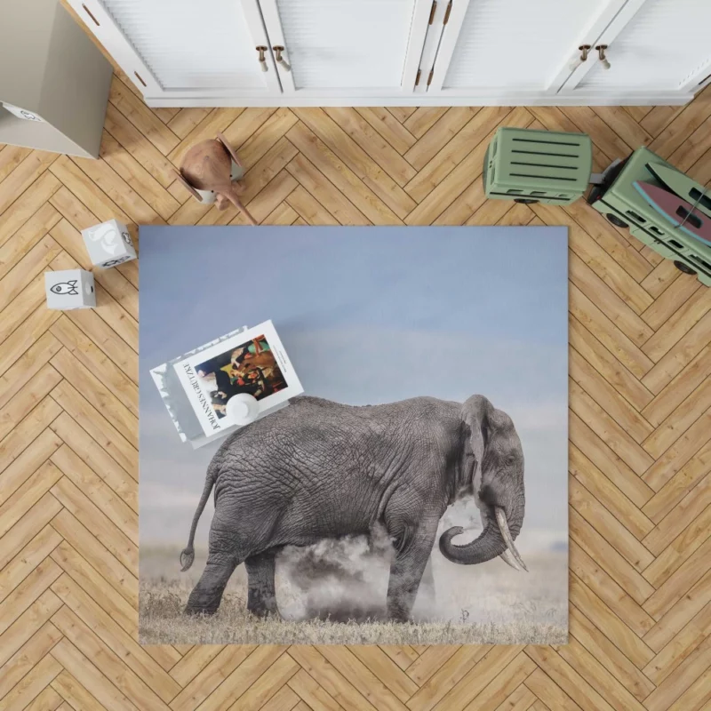 African Bush Elephant Majestic Wilderness Rug