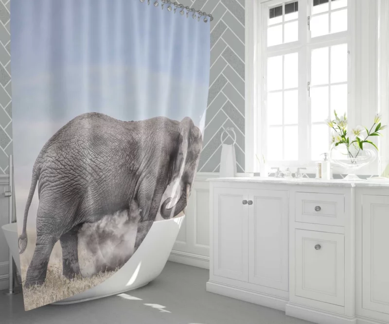 African Bush Elephant Majestic Wilderness Shower Curtain 1