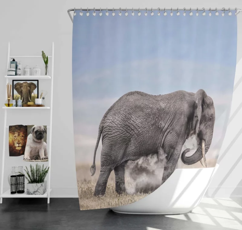 African Bush Elephant Majestic Wilderness Shower Curtain