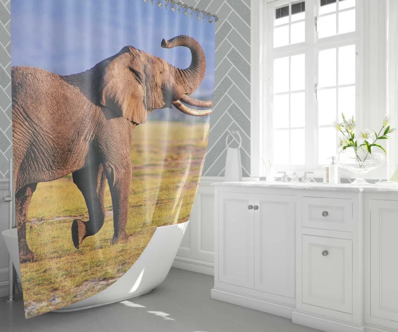 African Bush Elephant Mighty Wilderness Shower Curtain 1