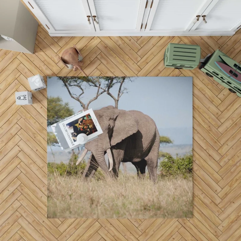 African Bush Elephant Regal Presence Rug