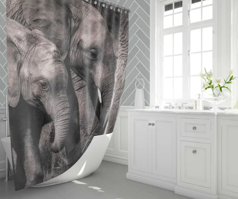 African Bush Elephant Shower Curtain 1