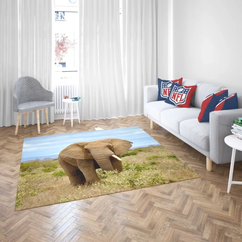 African Elephant in Bush Savanna Majesty Rug 2