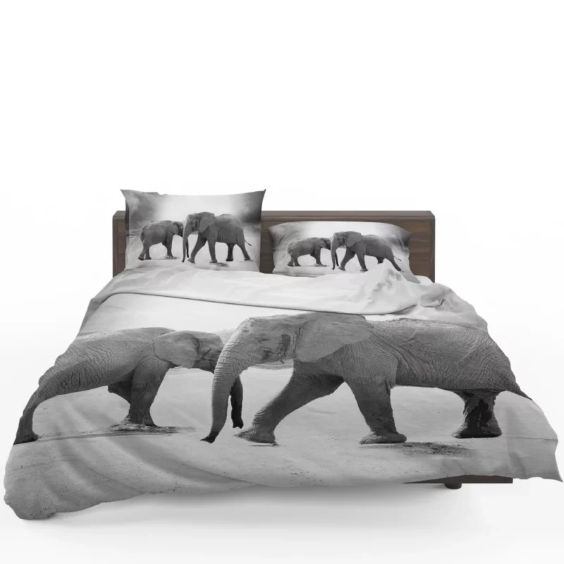 African Elephant in Monochrome Enigmatic Grace Bedding Set