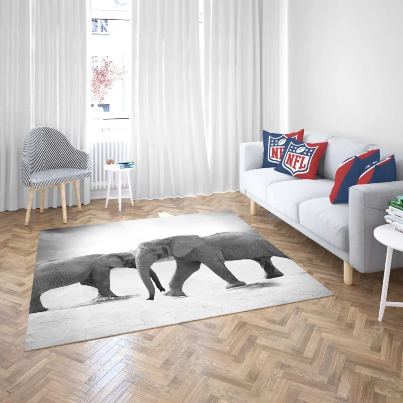 African Elephant in Monochrome Enigmatic Grace Rug 2