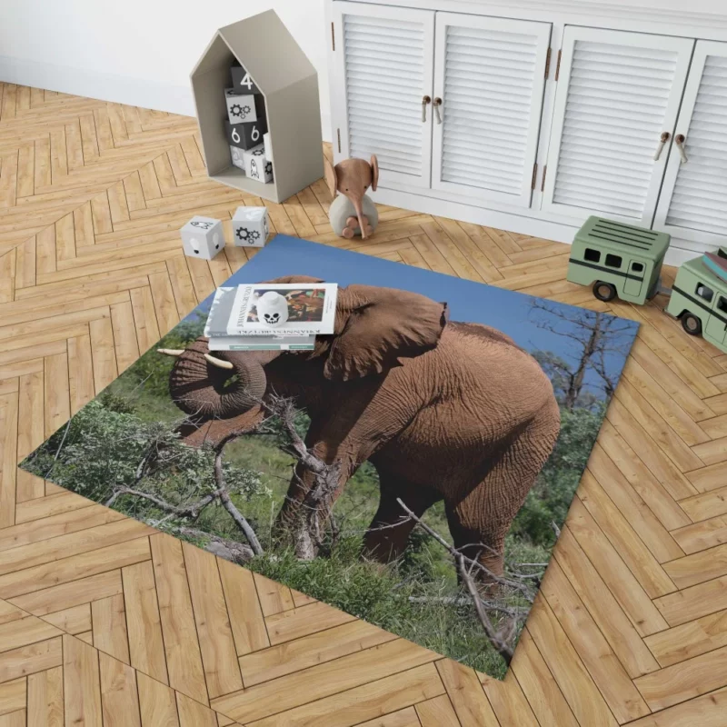 African Elephant in Natural Glory Rug 1