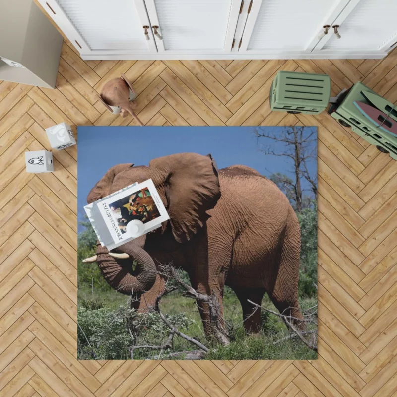 African Elephant in Natural Glory Rug