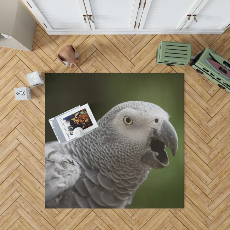 African Grey Parrot Clever Companion Feathered Friend Rug