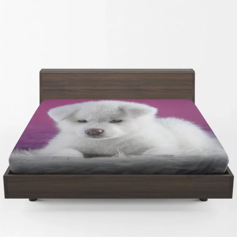 Akita Puppy Captivating Innocence Fitted Sheet