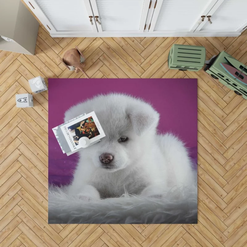 Akita Puppy Captivating Innocence Rug