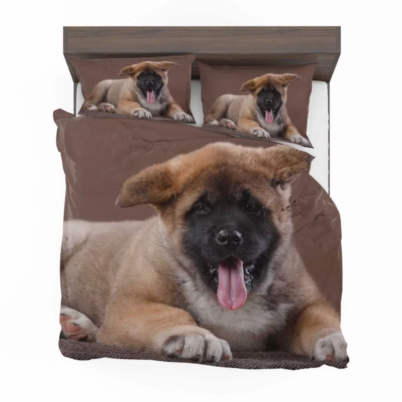 Akita Puppy Furry Innocence Bedding Set 1