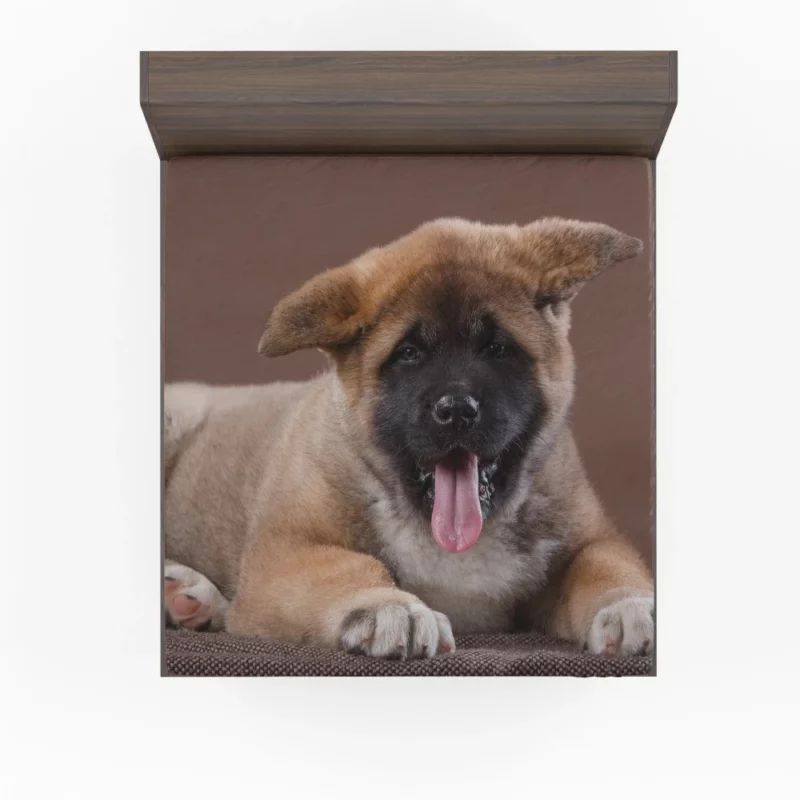 Akita Puppy Furry Innocence Fitted Sheet 1