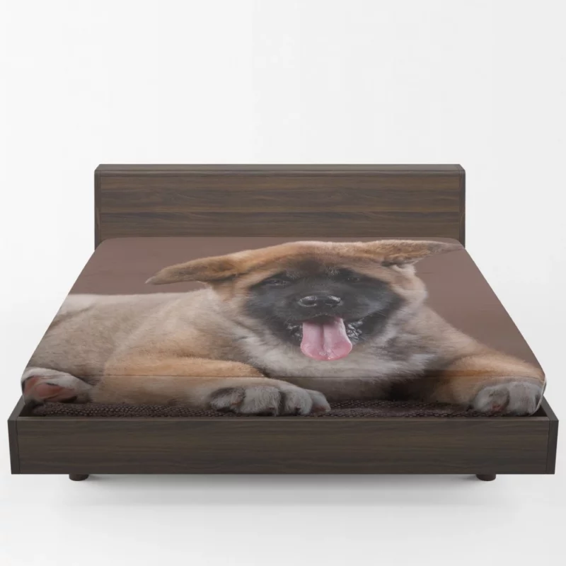 Akita Puppy Furry Innocence Fitted Sheet