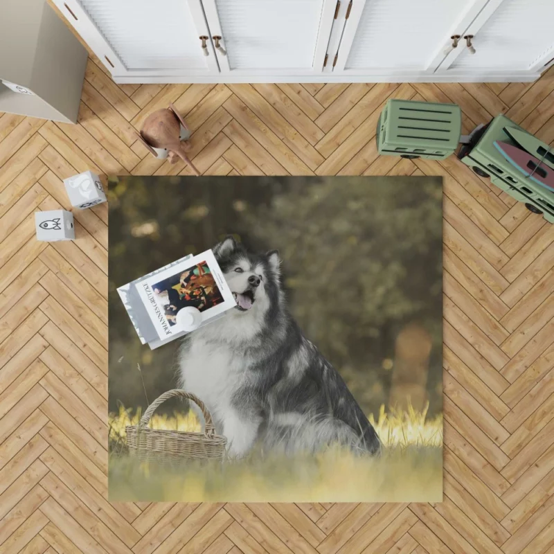 Alaskan Malamute Playful Spirit Rug