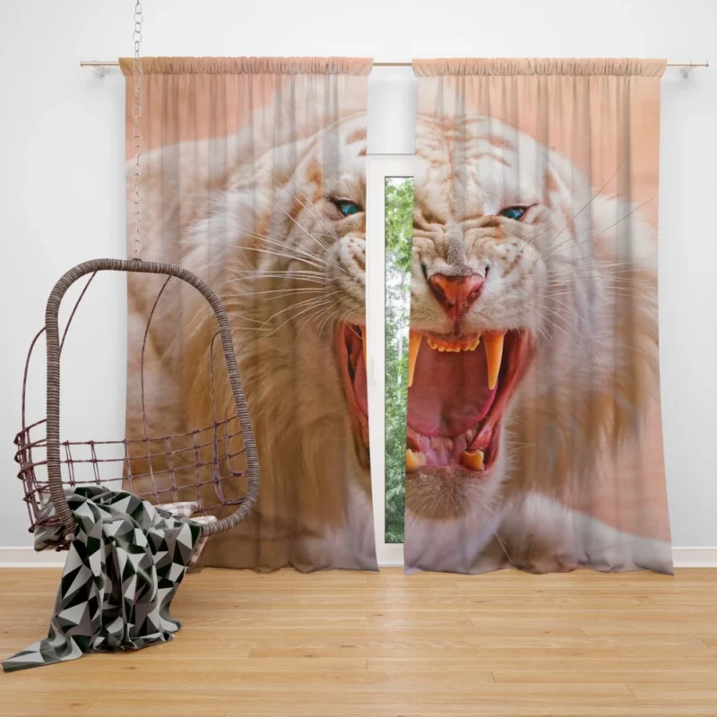 Albino Majesty White Tiger Elegance Curtain