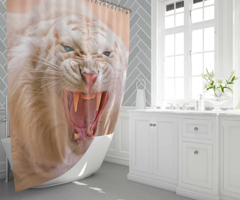 Albino Majesty White Tiger Elegance Shower Curtain 1