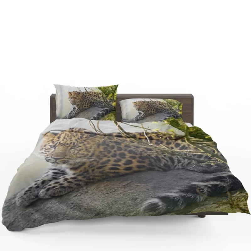 Amur Leopard Regal Stare Elusive Majesty Bedding Set