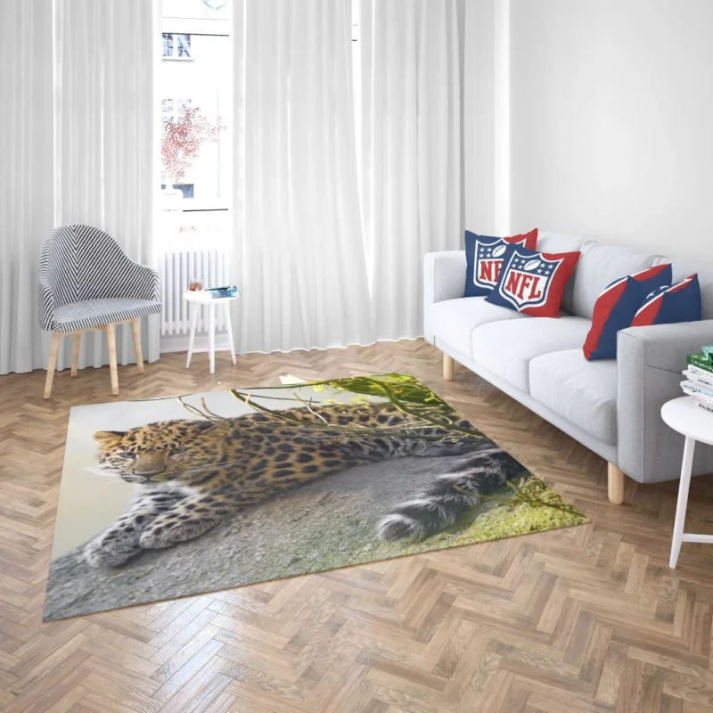 Amur Leopard Regal Stare Elusive Majesty Rug 2