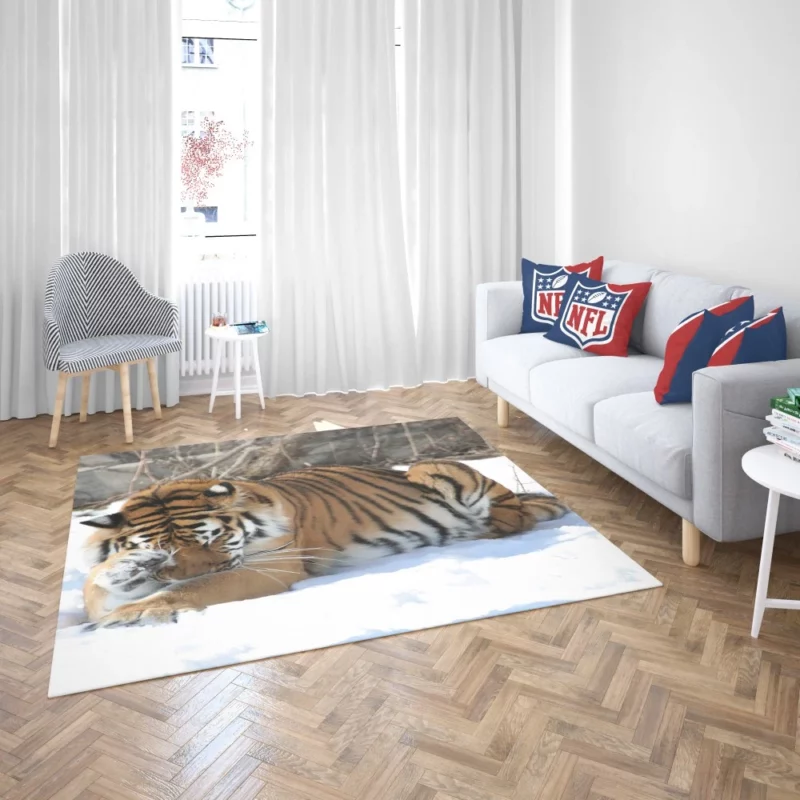 Amur Tiger Snowy Majesty Wilderness Gaze Rug 2