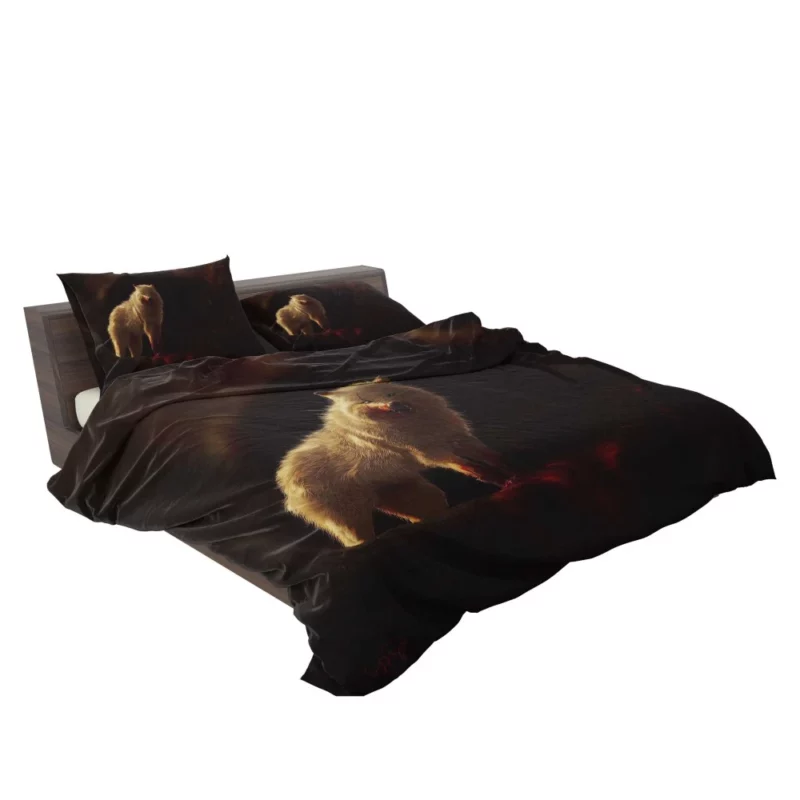 Arctic Wolf Aggressive Predator in Digital Art Bedding Set 2