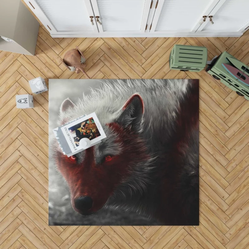 Arctic Wolf Digital Art Grace in Frost Rug