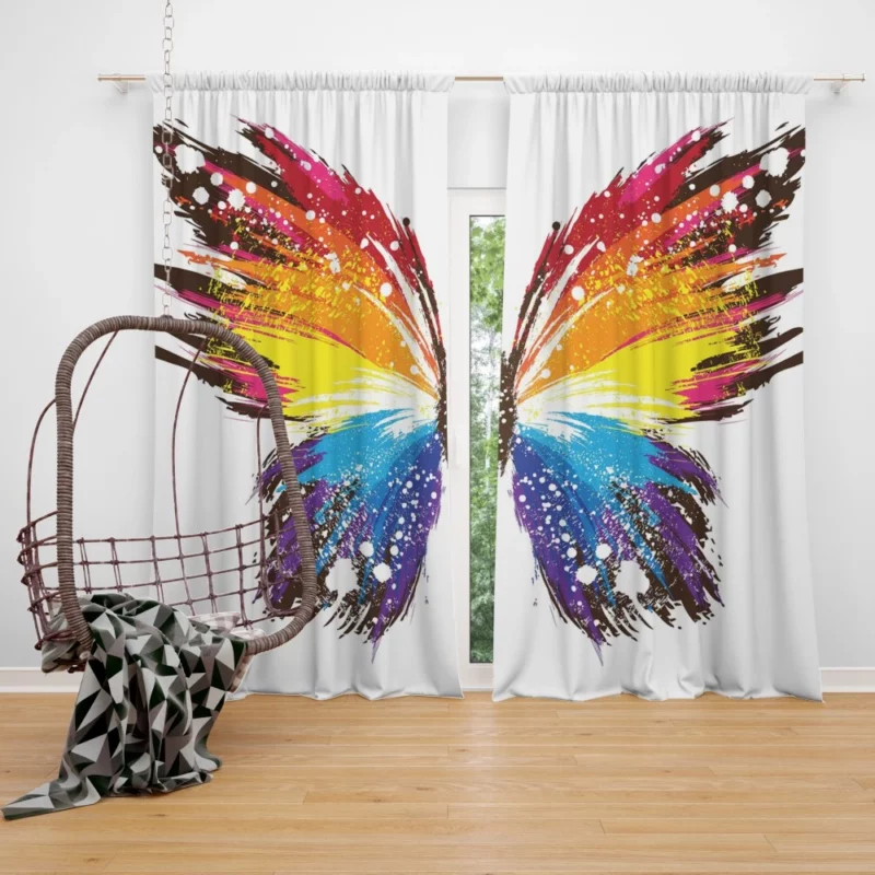 Artistic Butterfly Abstract Elegance Curtain