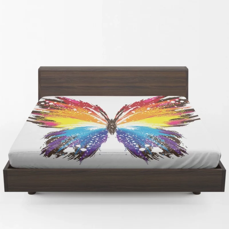 Artistic Butterfly Abstract Elegance Fitted Sheet