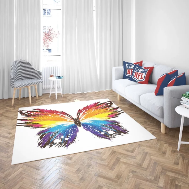 Artistic Butterfly Abstract Elegance Rug 2