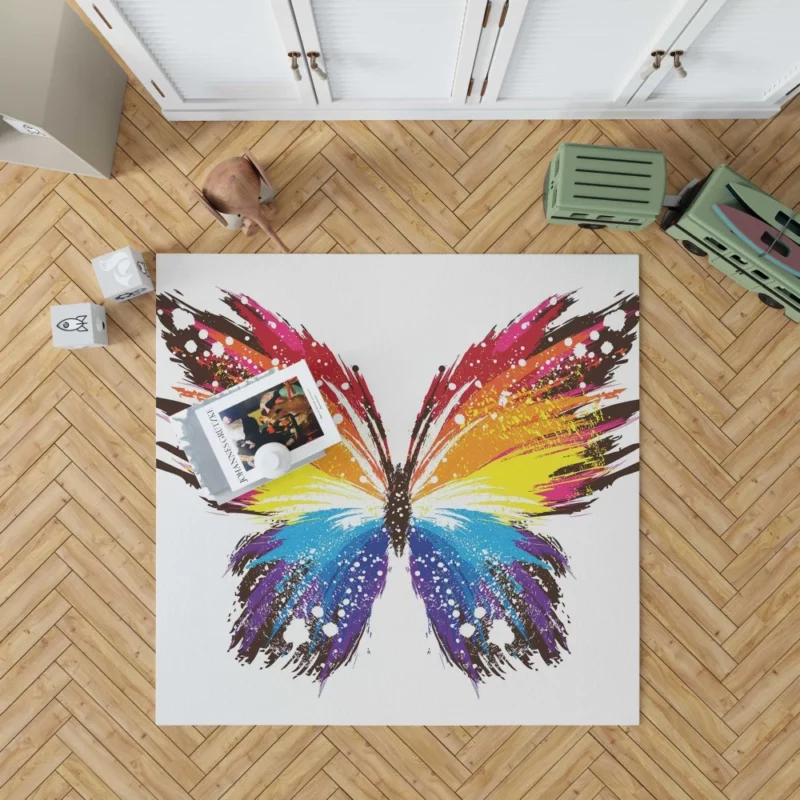 Artistic Butterfly Abstract Elegance Rug