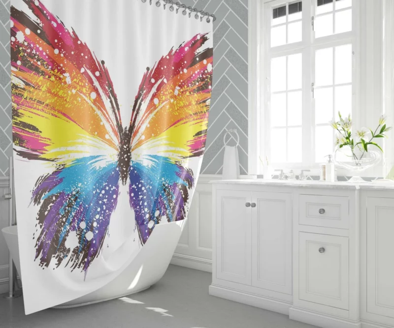 Artistic Butterfly Abstract Elegance Shower Curtain 1