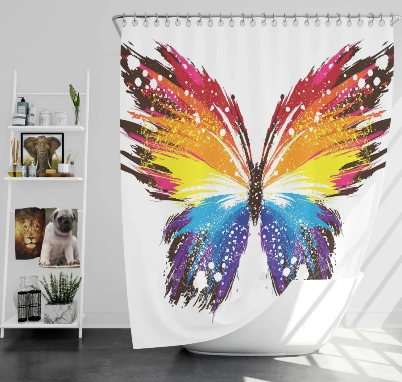 Artistic Butterfly Abstract Elegance Shower Curtain