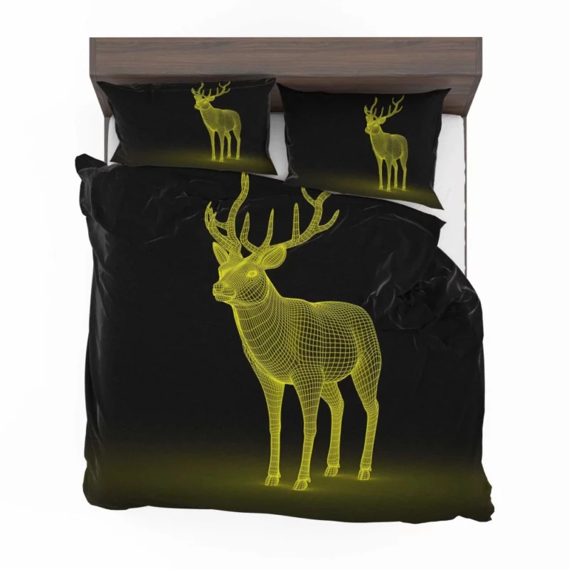 Artistic Deer in Vibrant Hues Bedding Set 1