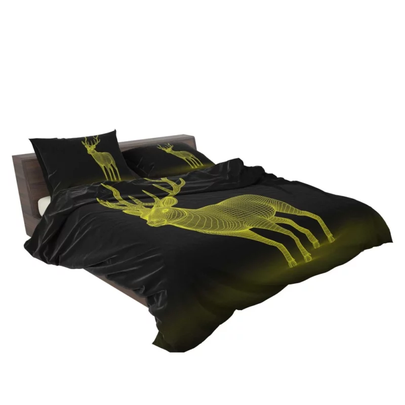 Artistic Deer in Vibrant Hues Bedding Set 2