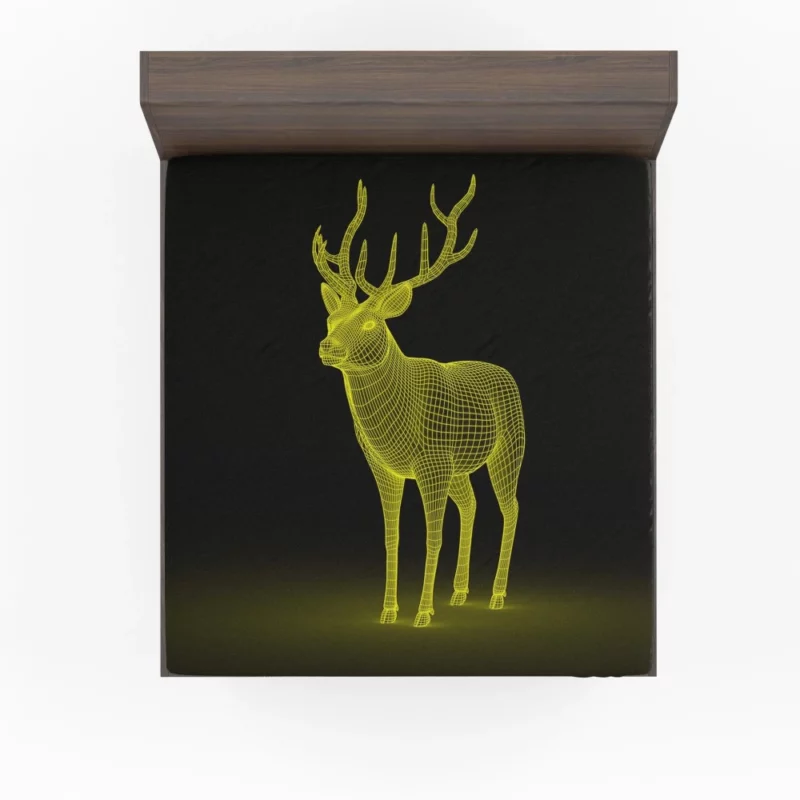 Artistic Deer in Vibrant Hues Fitted Sheet 1