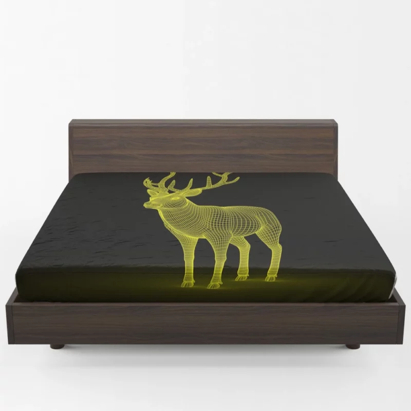 Artistic Deer in Vibrant Hues Fitted Sheet