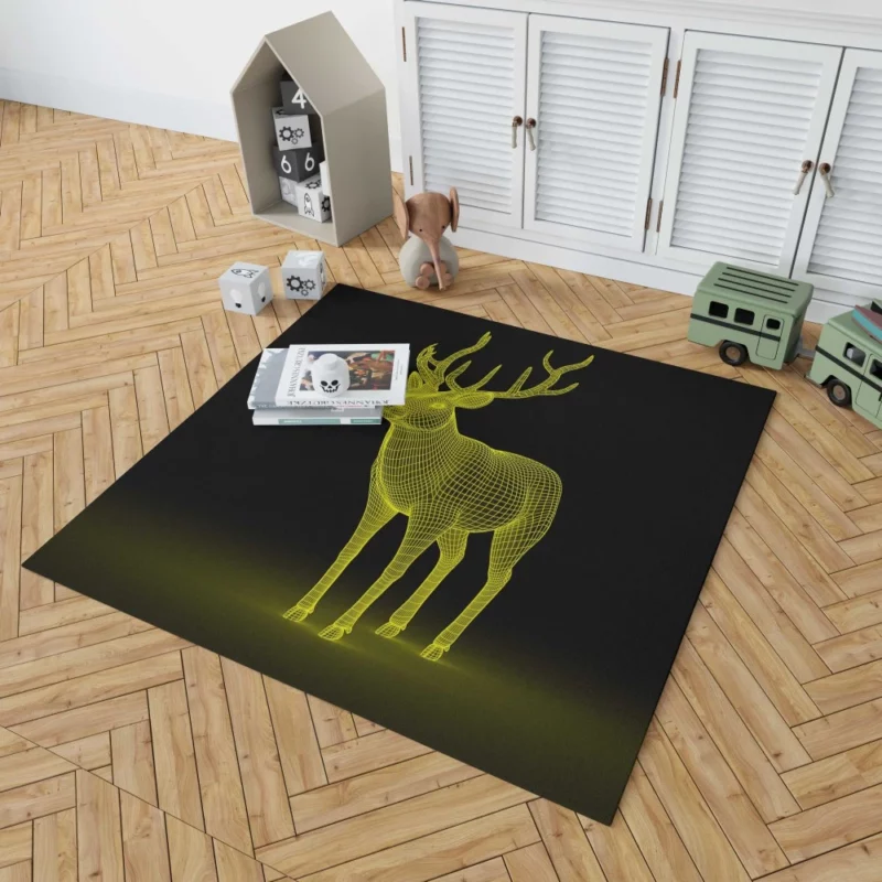 Artistic Deer in Vibrant Hues Rug 1