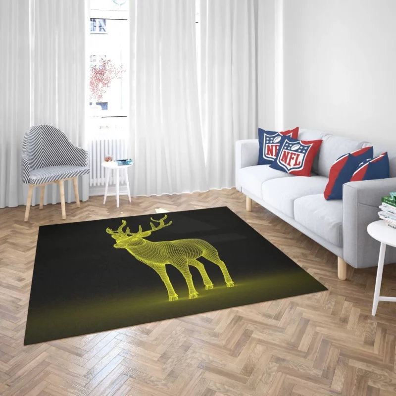 Artistic Deer in Vibrant Hues Rug 2