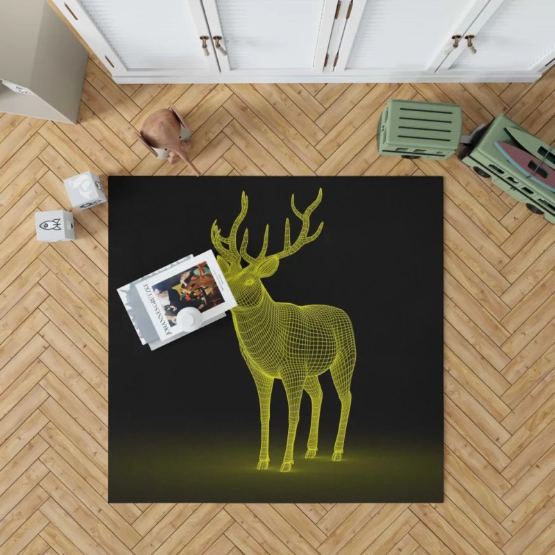 Artistic Deer in Vibrant Hues Rug