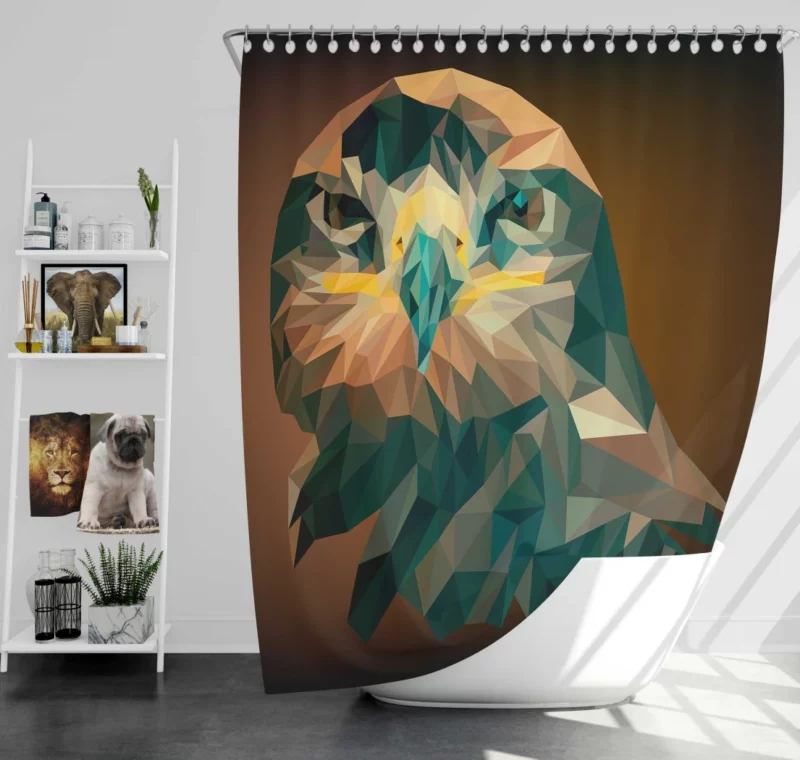 Artistic Eagle Minimalist Elegance Geometric Bird Shower Curtain