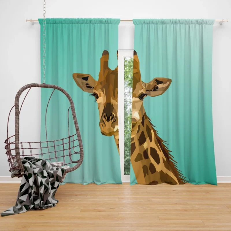 Artistic Interpretation Majestic Giraffe Curtain