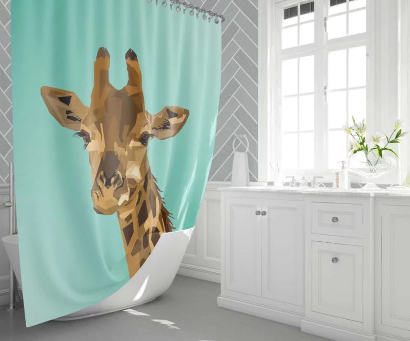 Artistic Interpretation Majestic Giraffe Shower Curtain 1