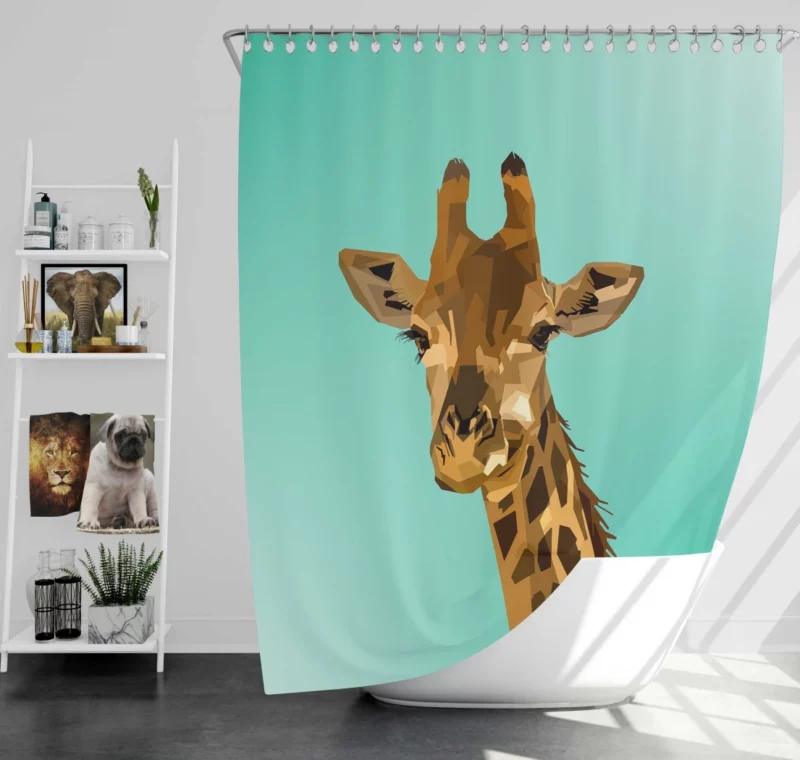 Artistic Interpretation Majestic Giraffe Shower Curtain