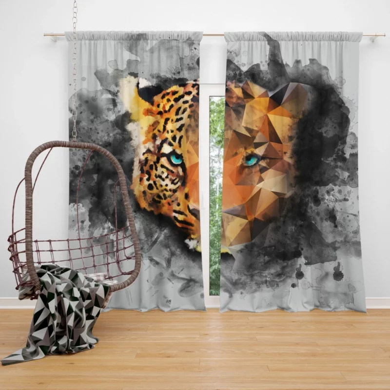 Artistic Leopard Faceted Intrigue Curtain